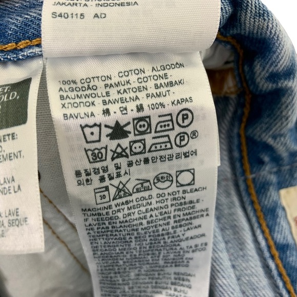 Levi's 501 Premium Women High Rise Denim Cut Off Shorts Sz 28 Rainbow Button Fly - Picture 8 of 10